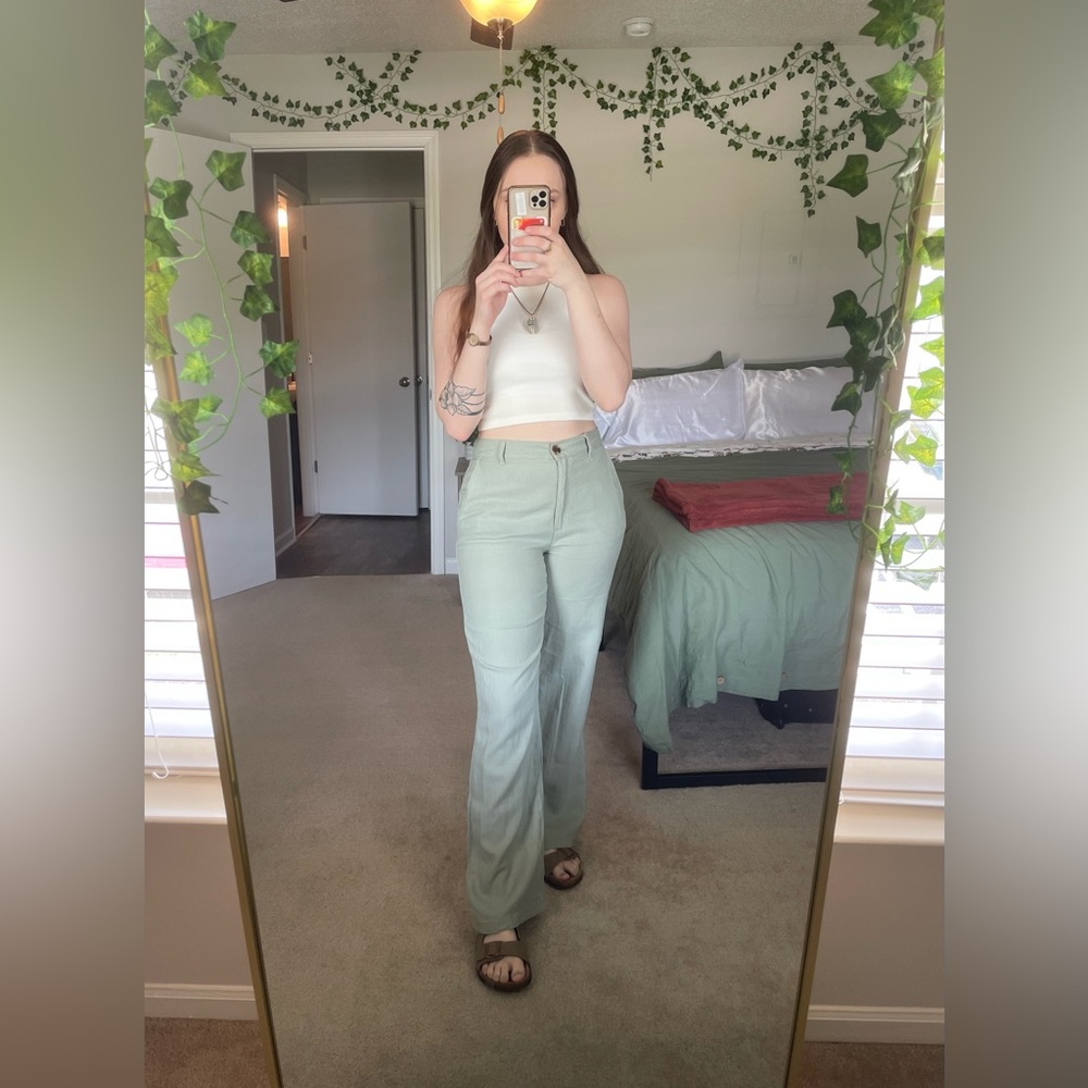 Green H&M Linen Pants